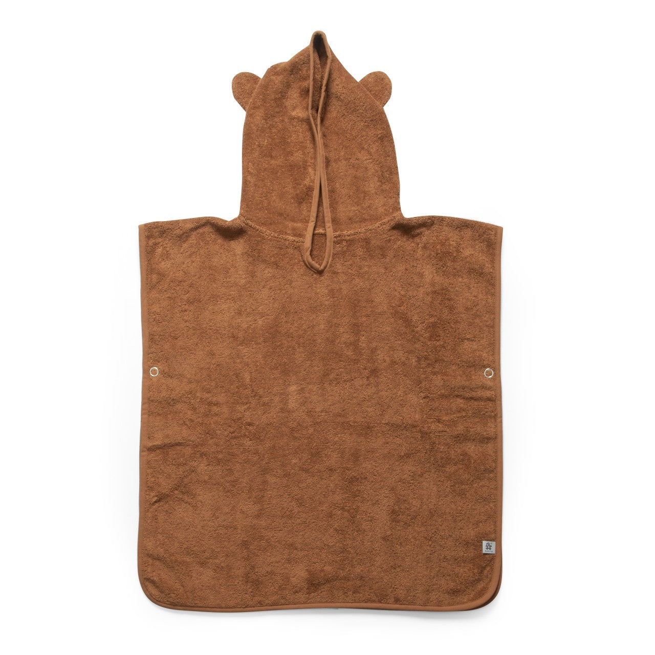 Sebra towelling poncho, Milo the bear Sweet Tea Brown