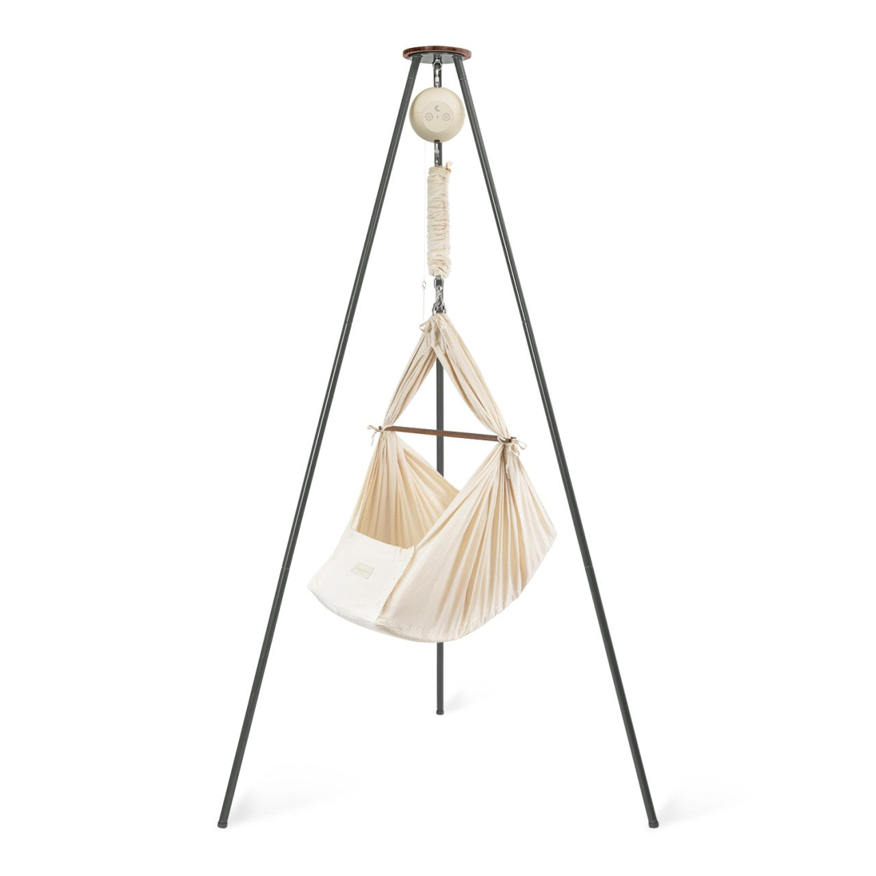 Moonboon Classic Bundle Premium - Berceau à ressort Nature, Motor Connect Premium Sand, châssis Grey MOTOR SAND
