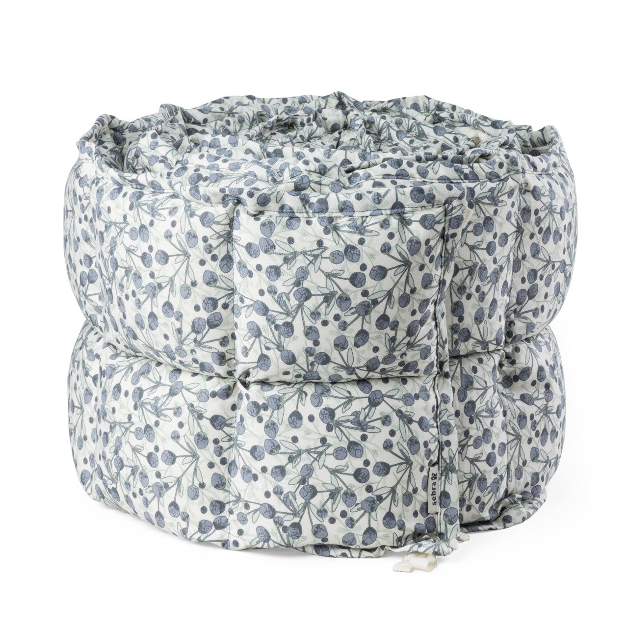 Sebra Bettnestchen, Kapok, Print Blue Olive