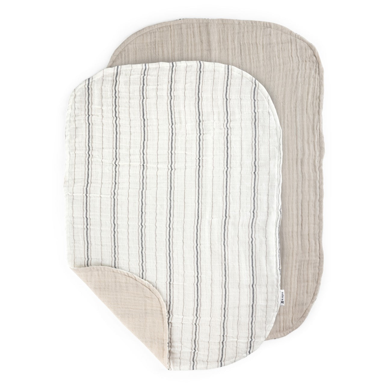 Sebra changing mat 6-ply, print/uni, muslin, set of 2 Stripe