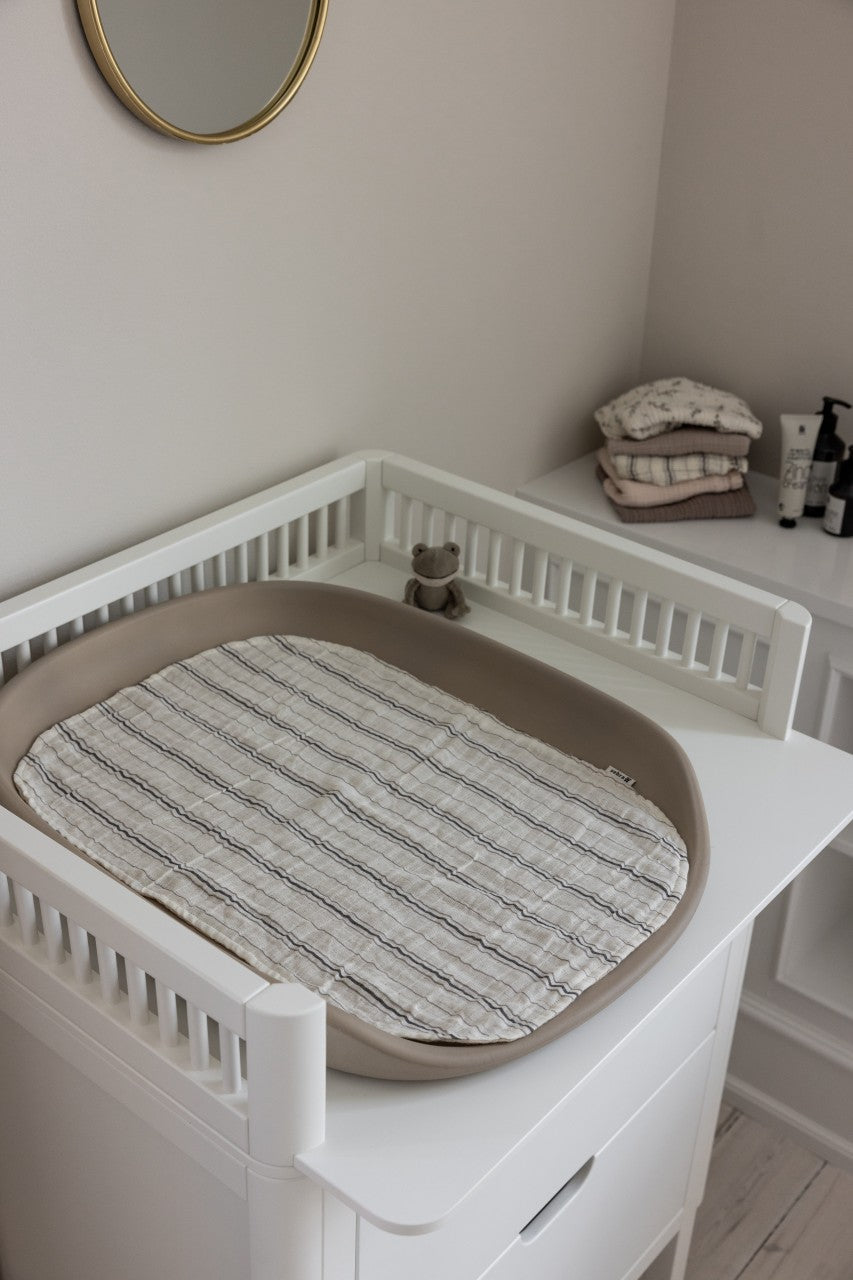 Fasciatoio Sebra 6 veli, stampa/uni, mussola, set di 2 Stripe