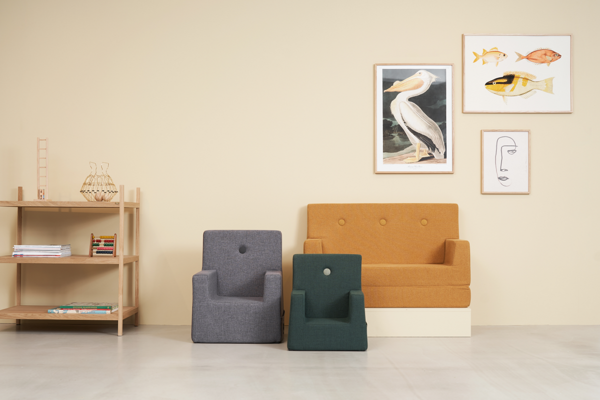 by KlipKlap Fauteuil pour enfant XL bleu-gris (antra), Gris