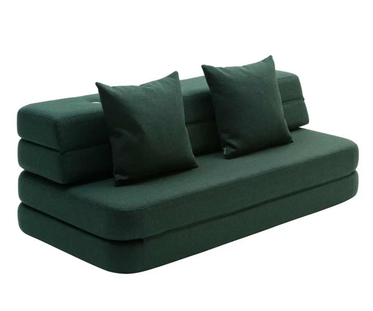by KlipKlap Sofa XL Soft 3 Fold Dunkelgrün, Hellgrün