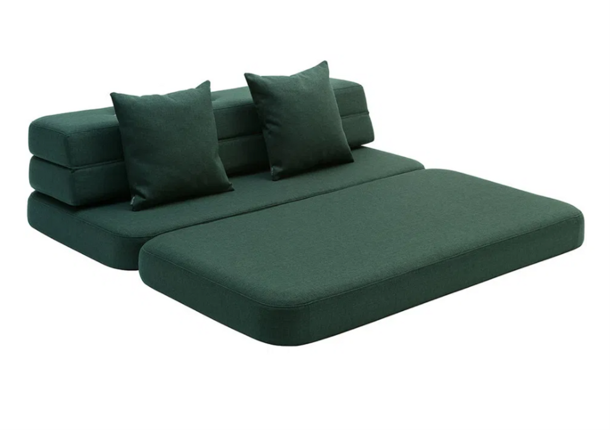 by KlipKlap Sofa XL Soft 3 Fold Dunkelgrün, Hellgrün