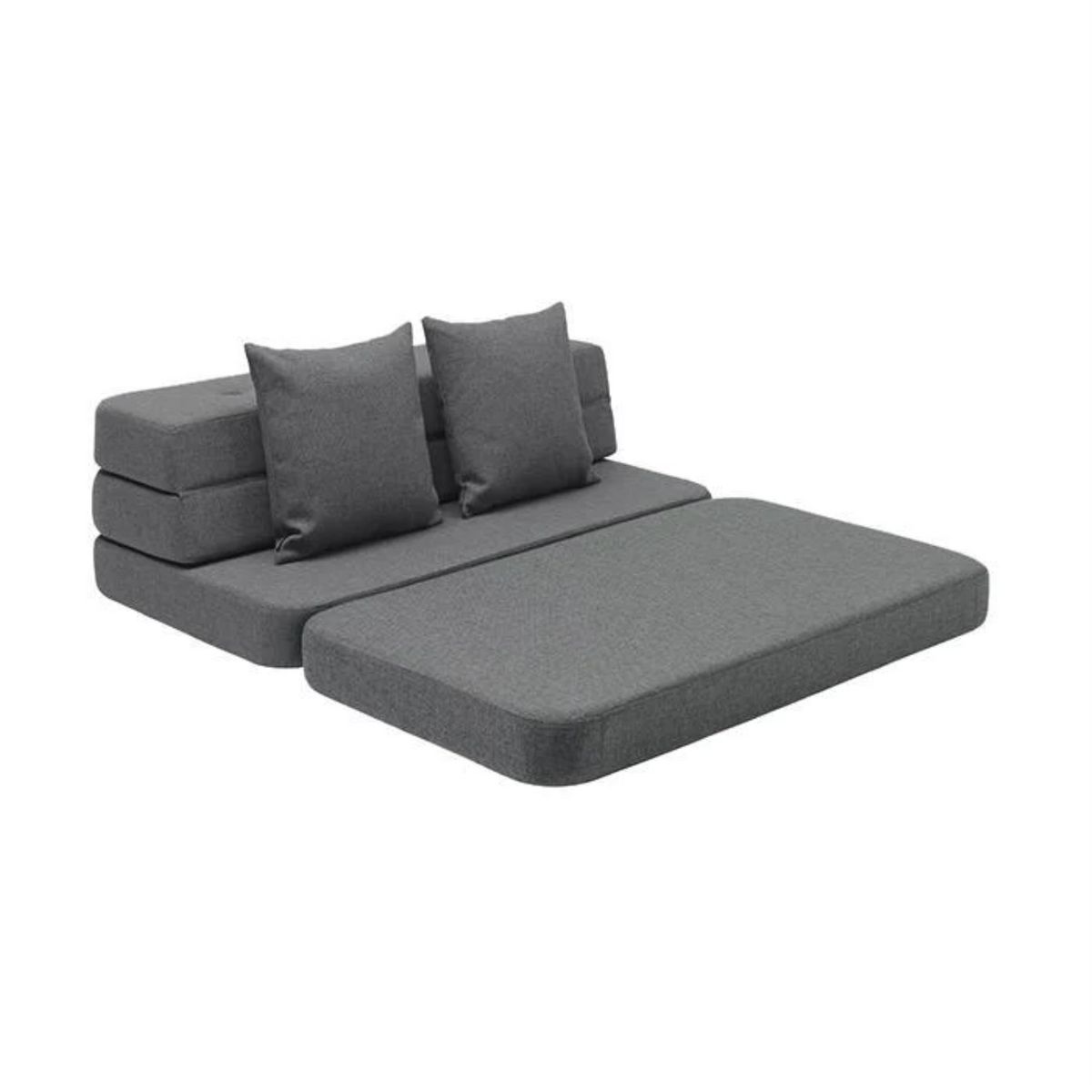 by KlipKlap Sofa XL Soft 3 Fold blue-grey (antra), gray