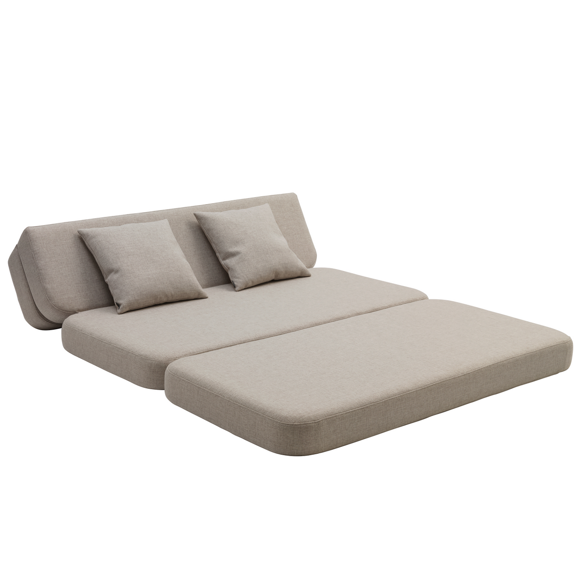 by KlipKlap Canapé XL Soft 3 Fold Beige, Sable