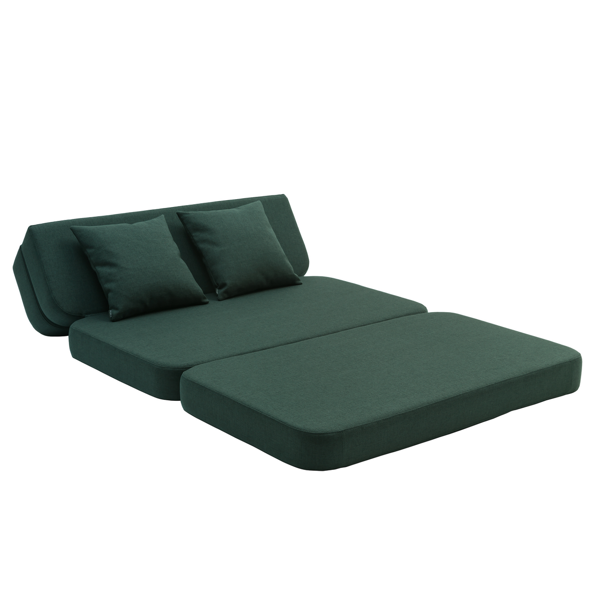 by KlipKlap Sofa 3 Fold Dunkelgrün, Hellgrün