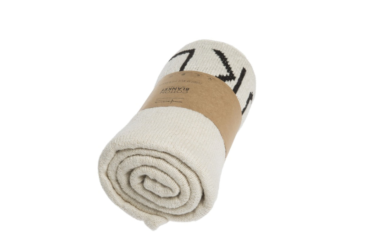 Lorena Canals Couverture tricotée ABC Natural / Black