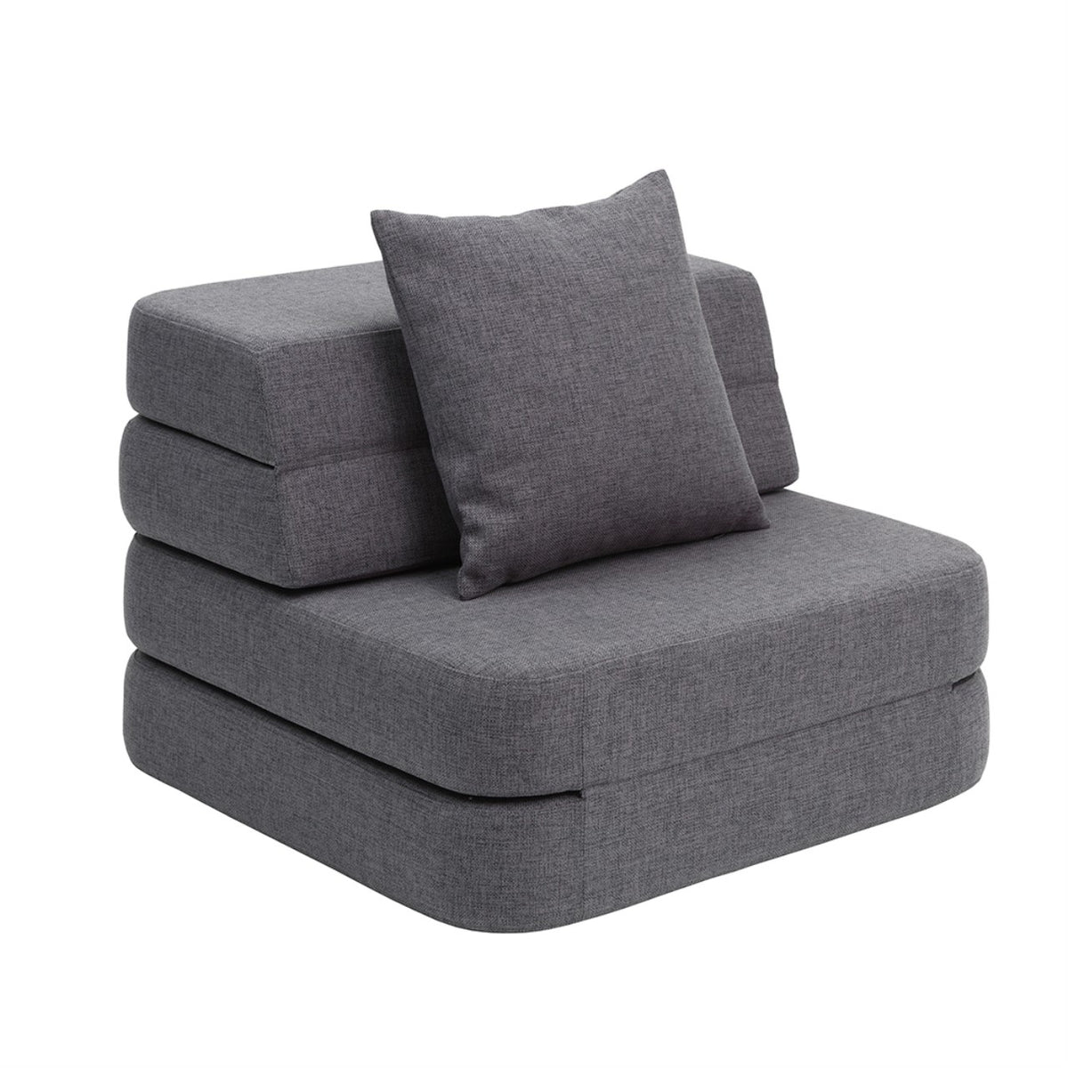 by KlipKlap Single Sofa 3 Fold bleu-gris (antra), Gris