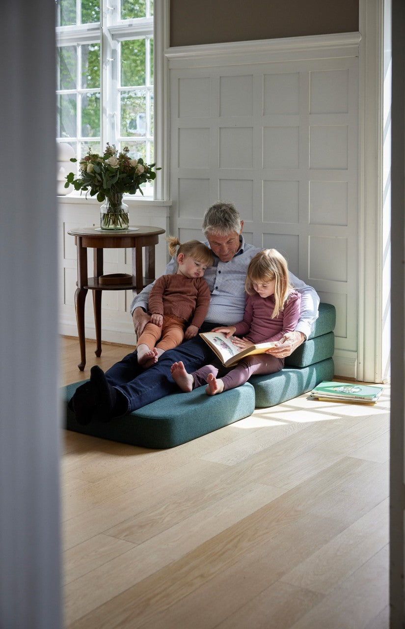 by KlipKlap Single Sofa Soft 3 Fold vert foncé, vert clair