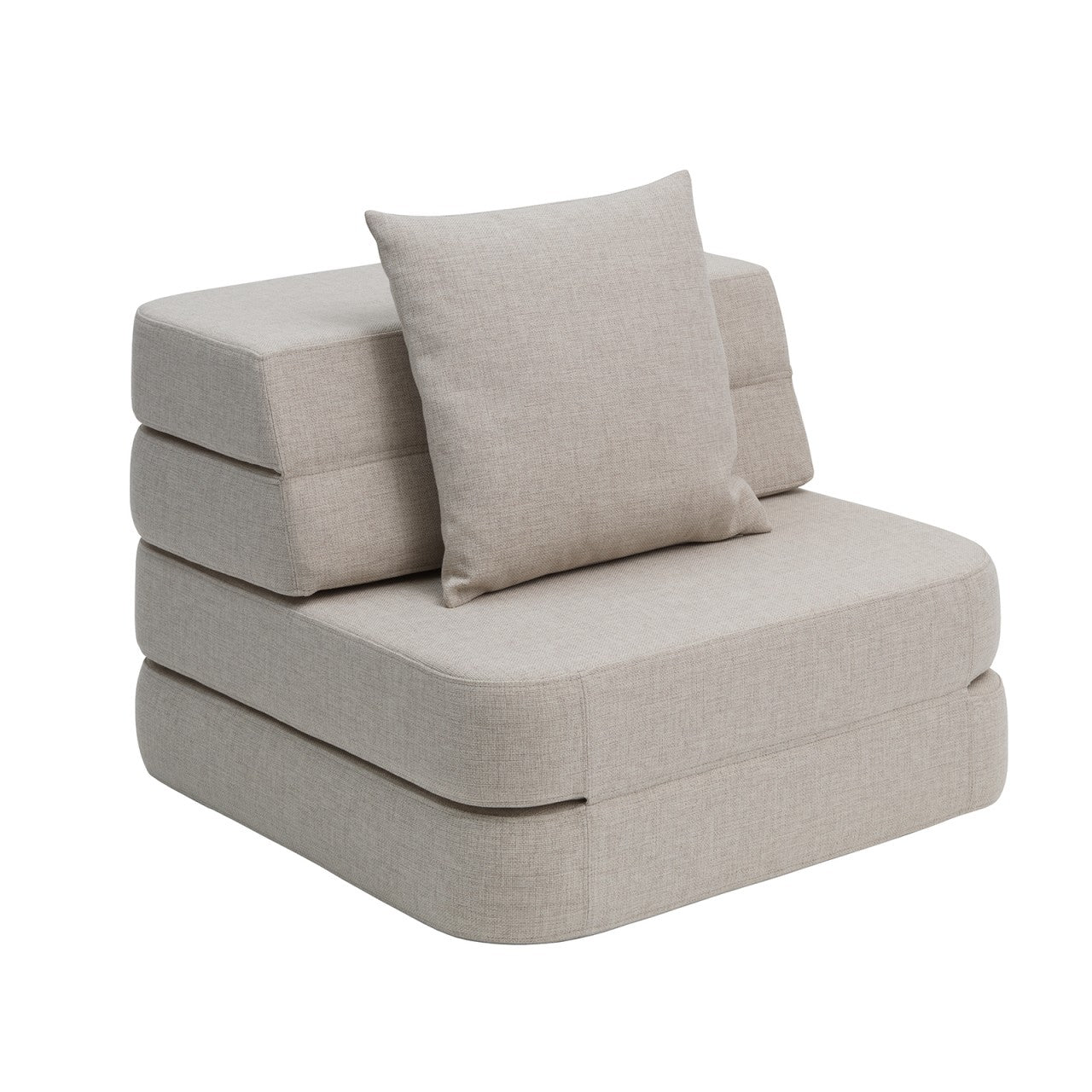 by KlipKlap Single Sofa Soft 3 Fold Beige, Sand