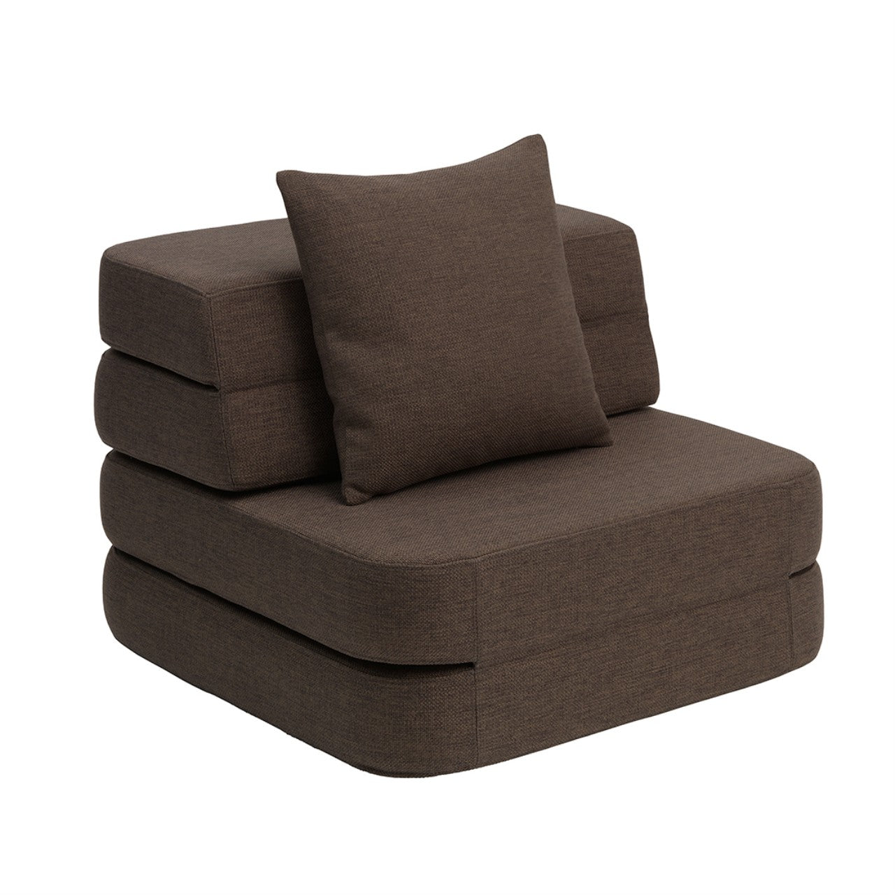 by KlipKlap Single Sofa Soft 3 Fold Brown, Sand