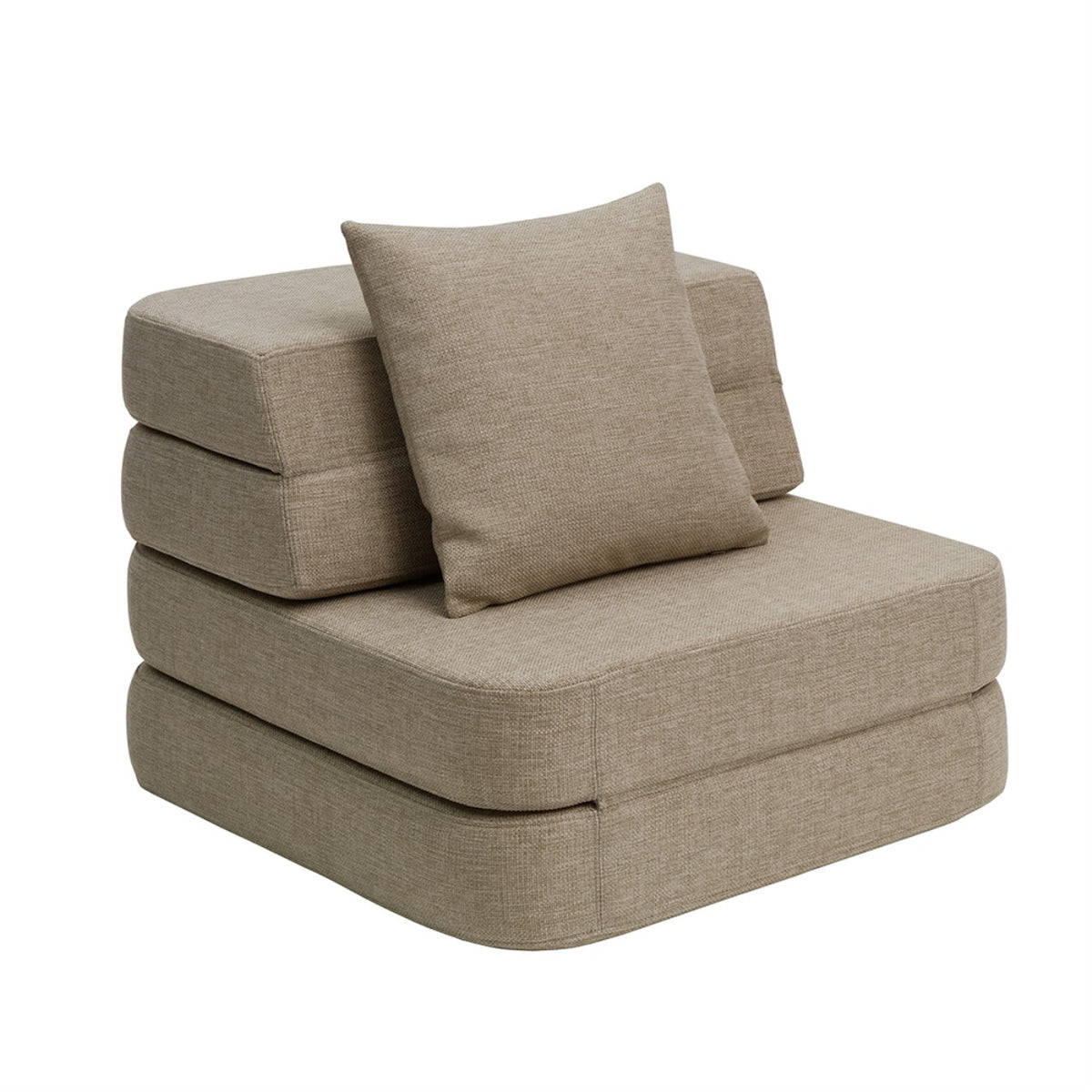 by KlipKlap Single Sofa Soft 3 Fold Sand, Sable