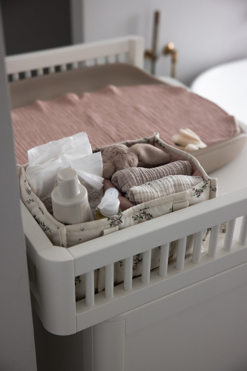 Sebra fabric basket for changing accessories Powder Blossom