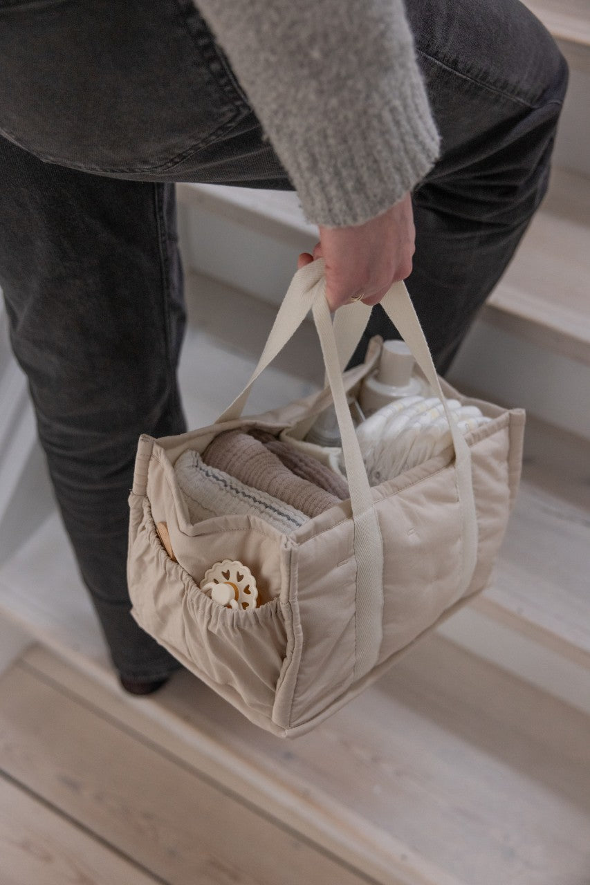 Sebra fabric basket for changing accessories Morning Beige