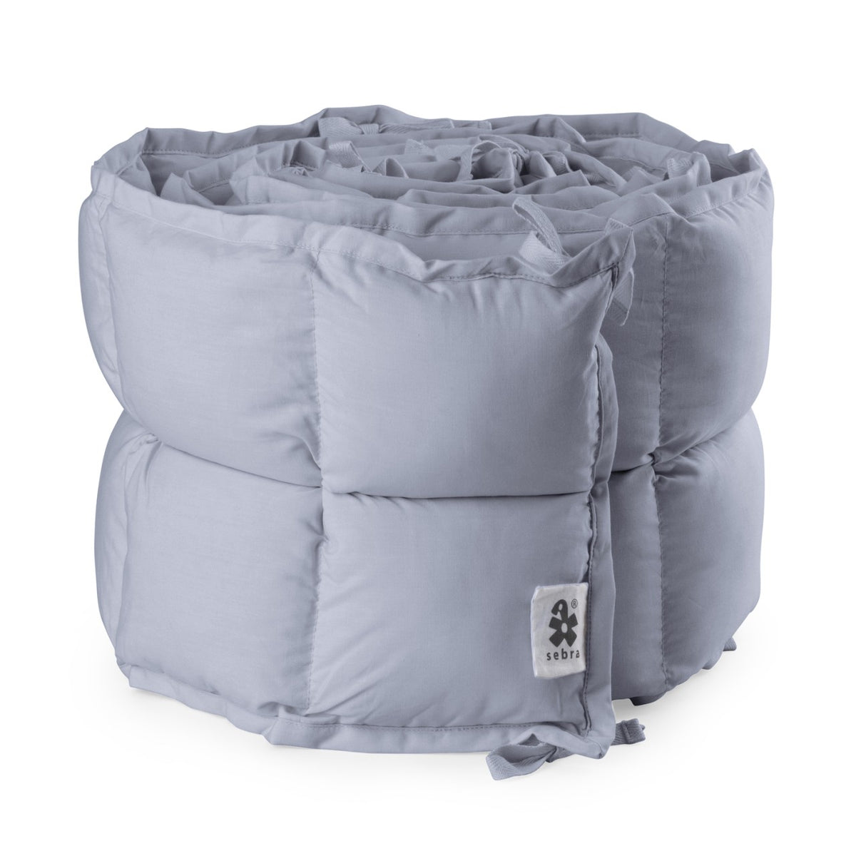 Sebra cot bumper, kapok, plain dusty blue