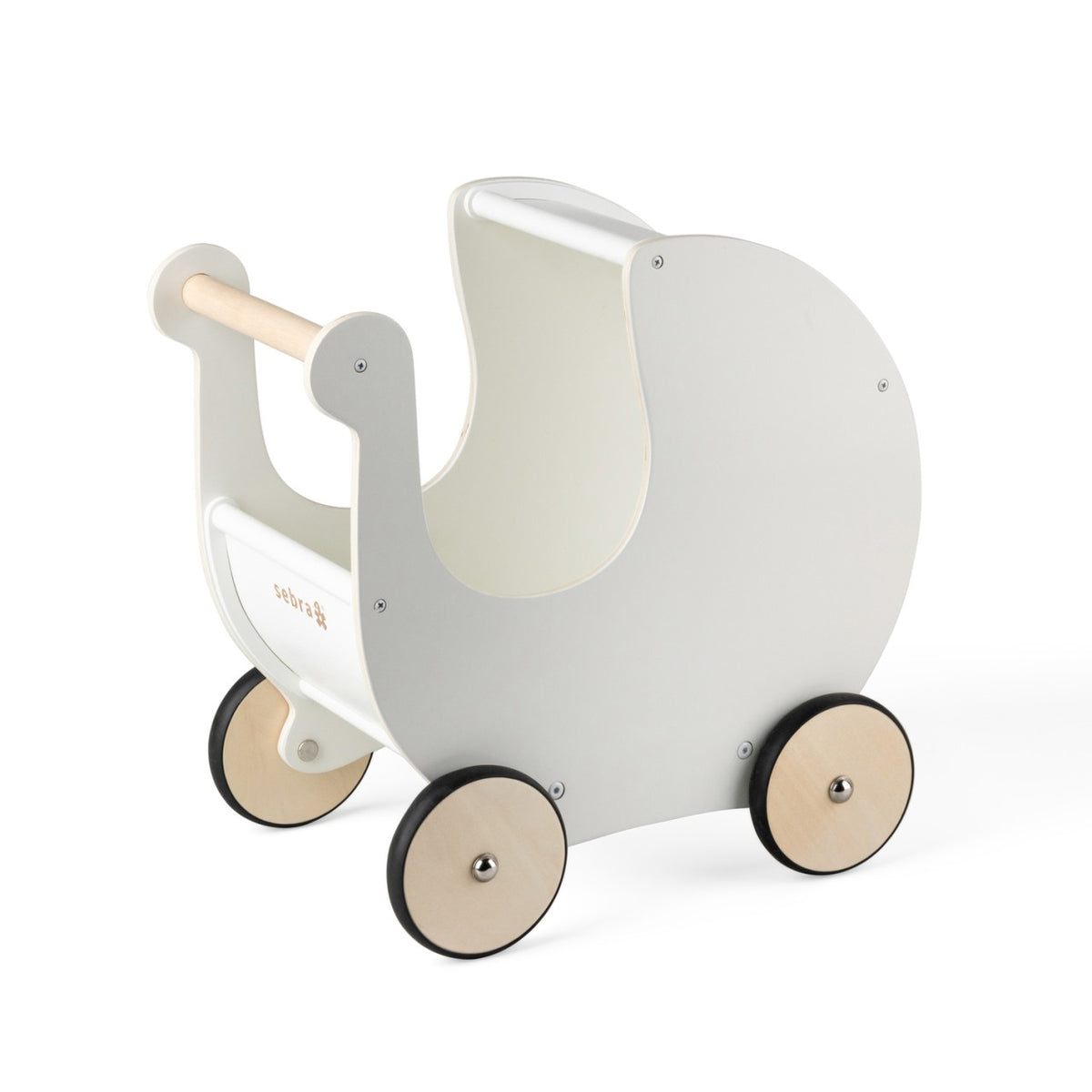 Sebra Poussette de poupée en bois Classic White