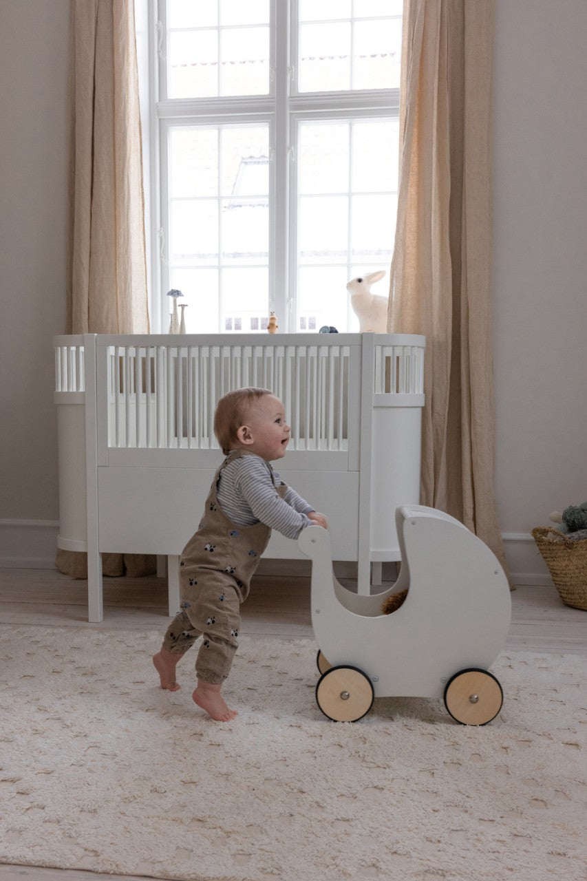Sebra Poussette de poupée en bois Classic White