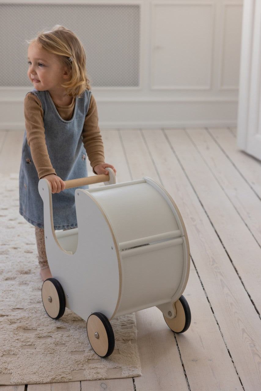 Sebra Poussette de poupée en bois Classic White