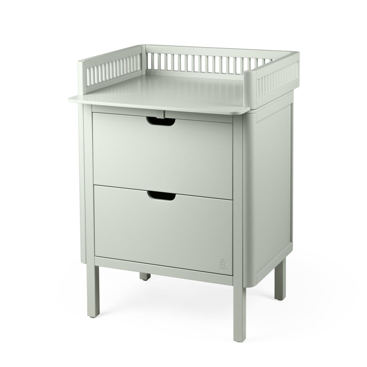 Sebra Commode à langer avec tiroirs composée de 201330069, 201330070, 201330071 Mist Green