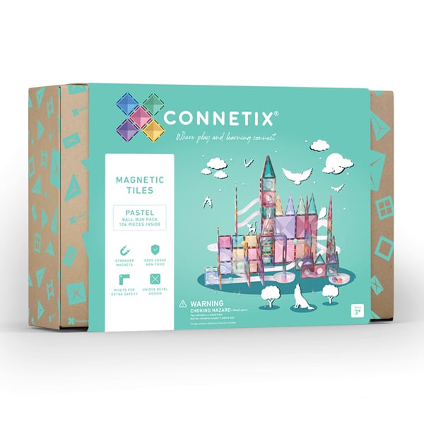 Connetix 106 Teile Pastel Ball Run Pack – Kreative Kugelbahn für Kinder ab 3 Jahren