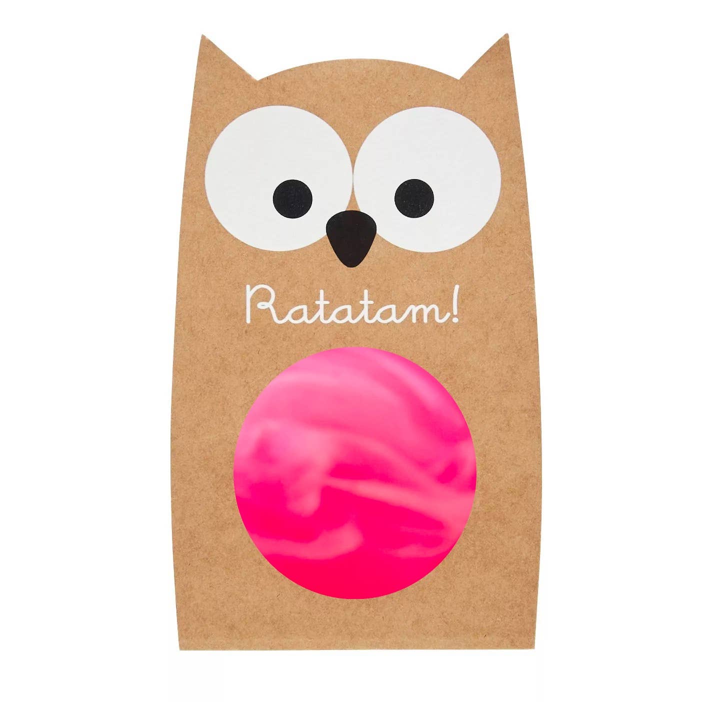 Marbled owl bouncy ball - 57 mm, pink