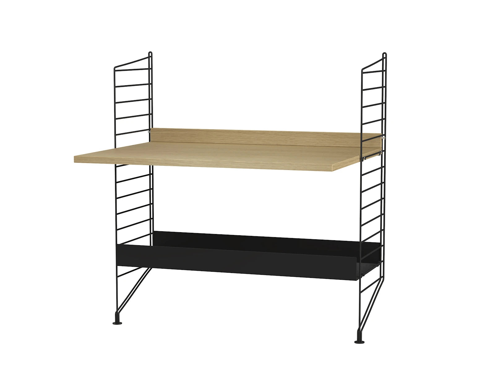 String Furniture Kinderzimmer A Schwarz / Eiche Regalsystem