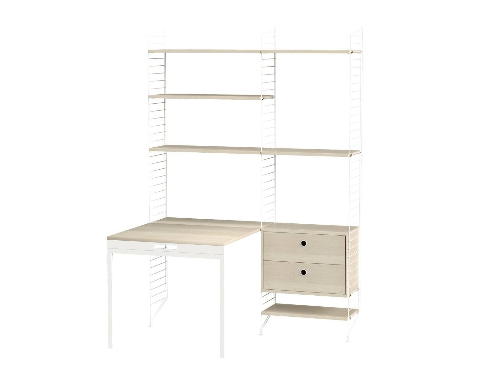 String Furniture Arbeitsplatz E Weiss / Esche