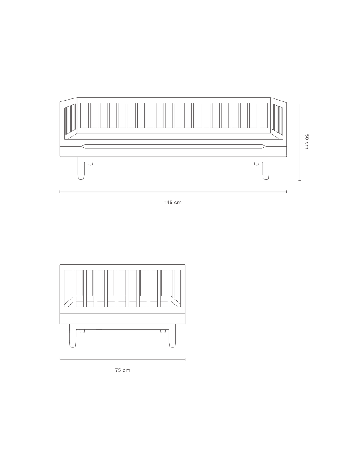 Nobodinoz Pure mitwachsendes Juniorbett aus Eichenholz 70x140
