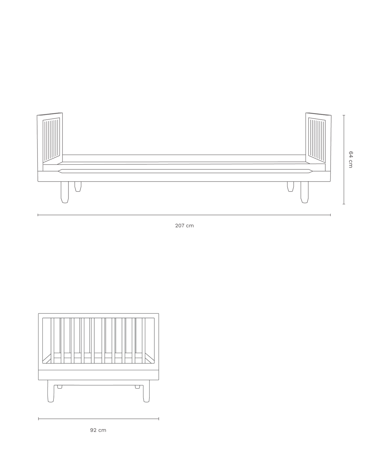 Nobodinoz Pure Lit simple en chêne 90x200