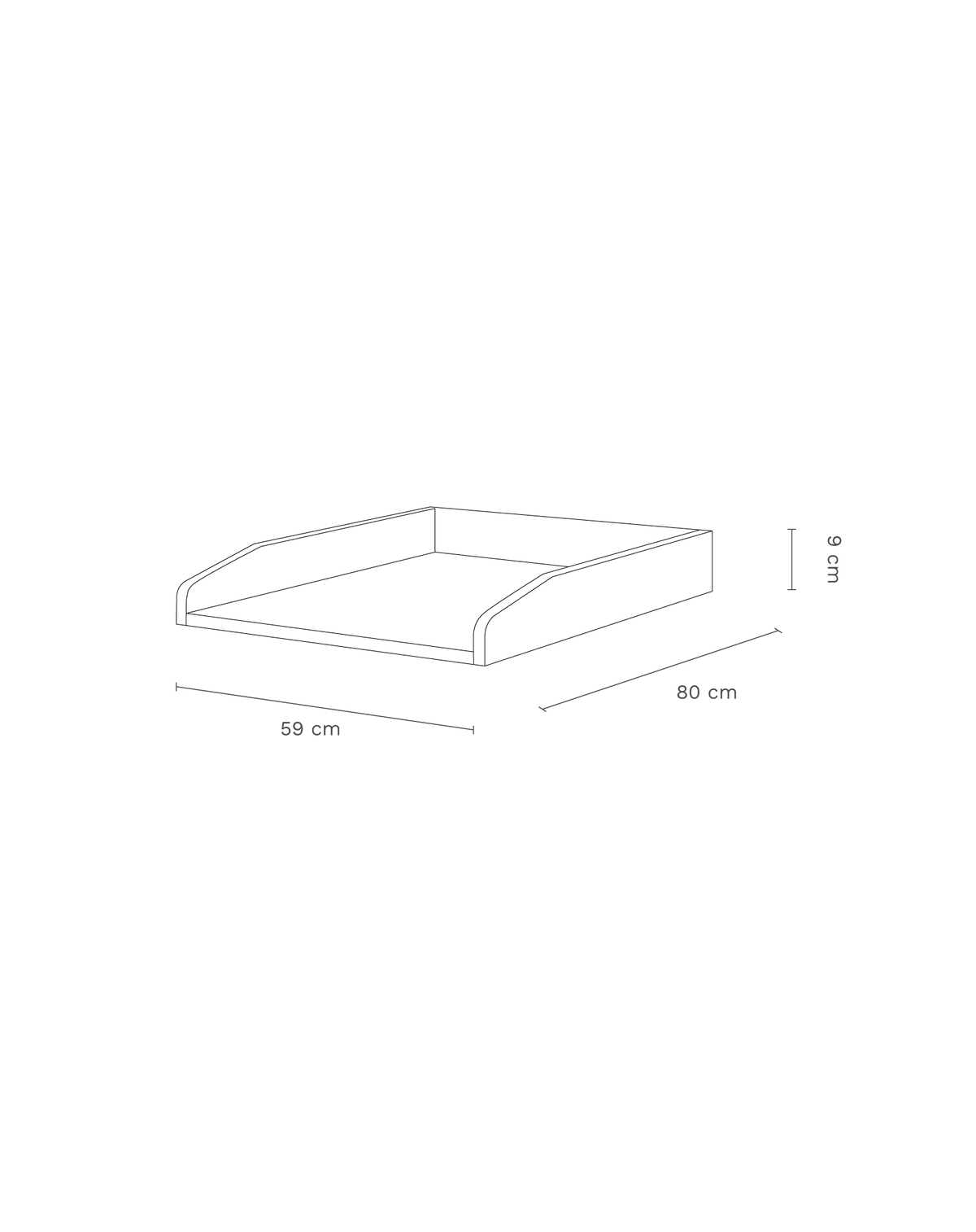 Nobodinoz Pure changing unit made of oak wood 50x70