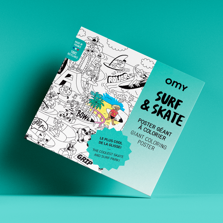 OMY giant coloring poster Surf & Skate