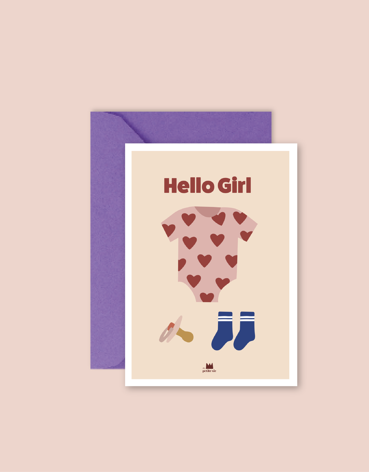 Ma Petite Vie birth card Hello Girl