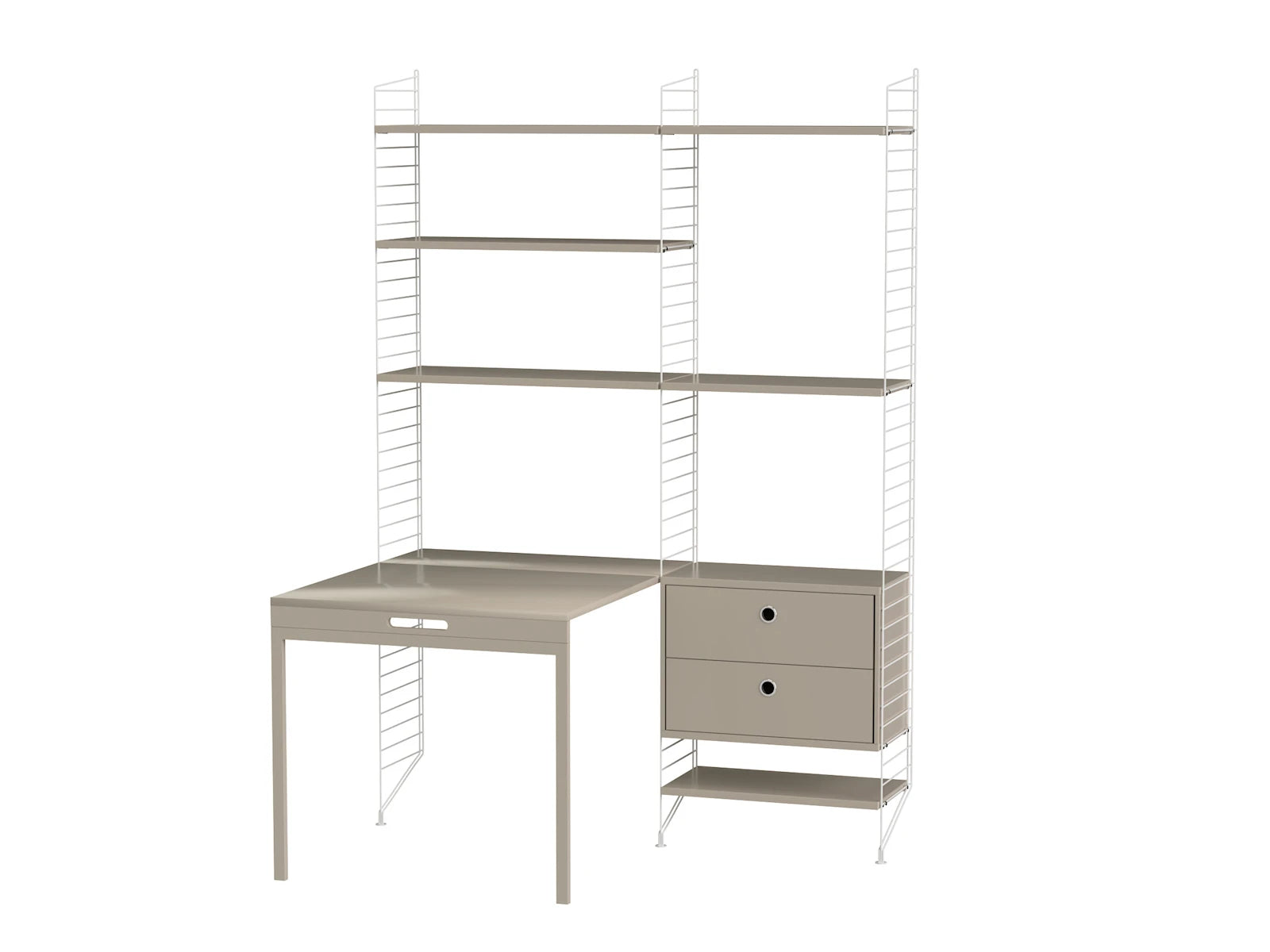 String Furniture Arbeitsplatz E Weiss / Beige