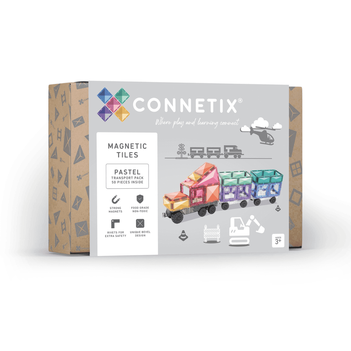 Connetix 50 pièces Pastel Transport Pack