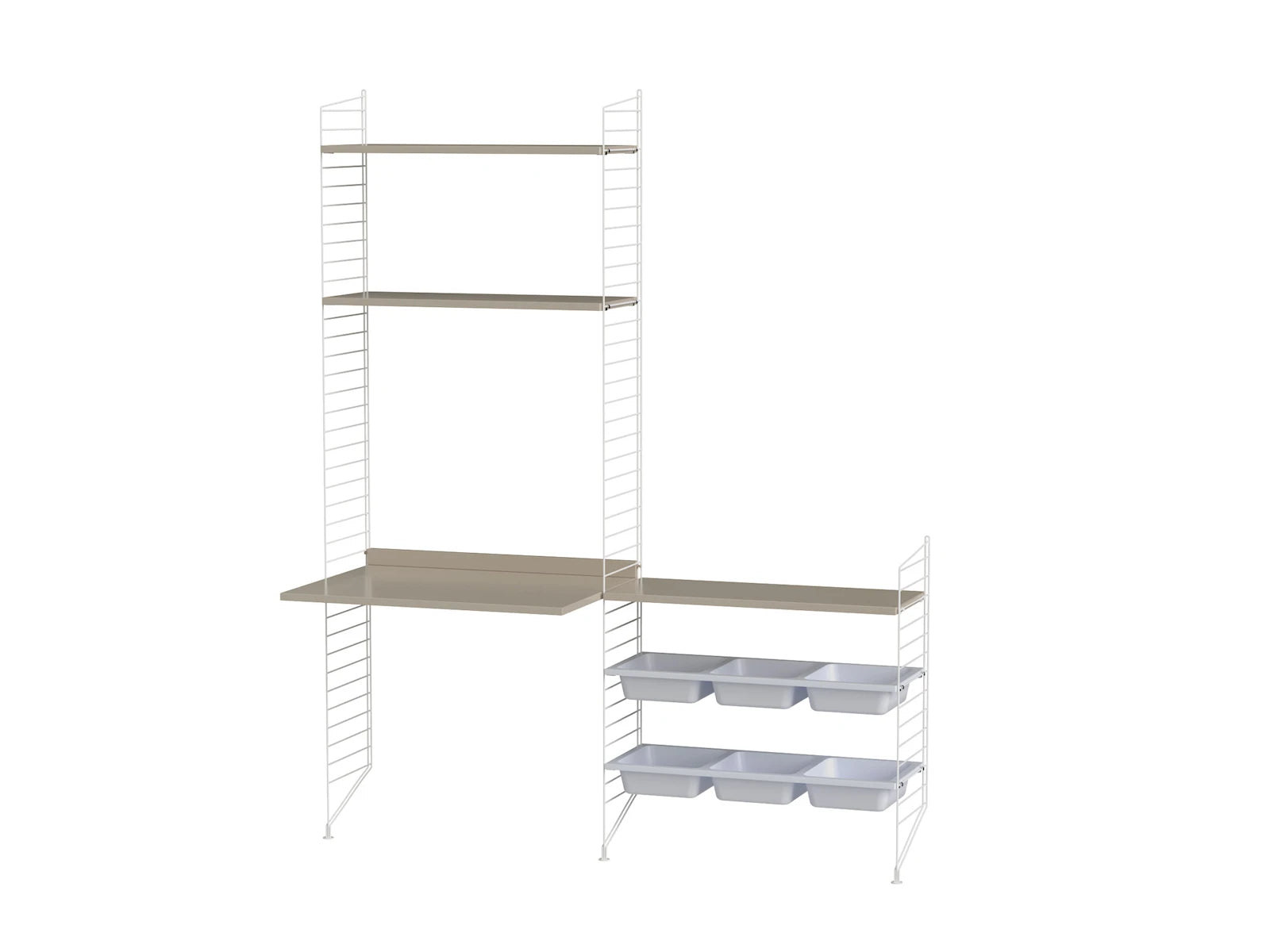 String Furniture Children's room E White / Beige Shelving system