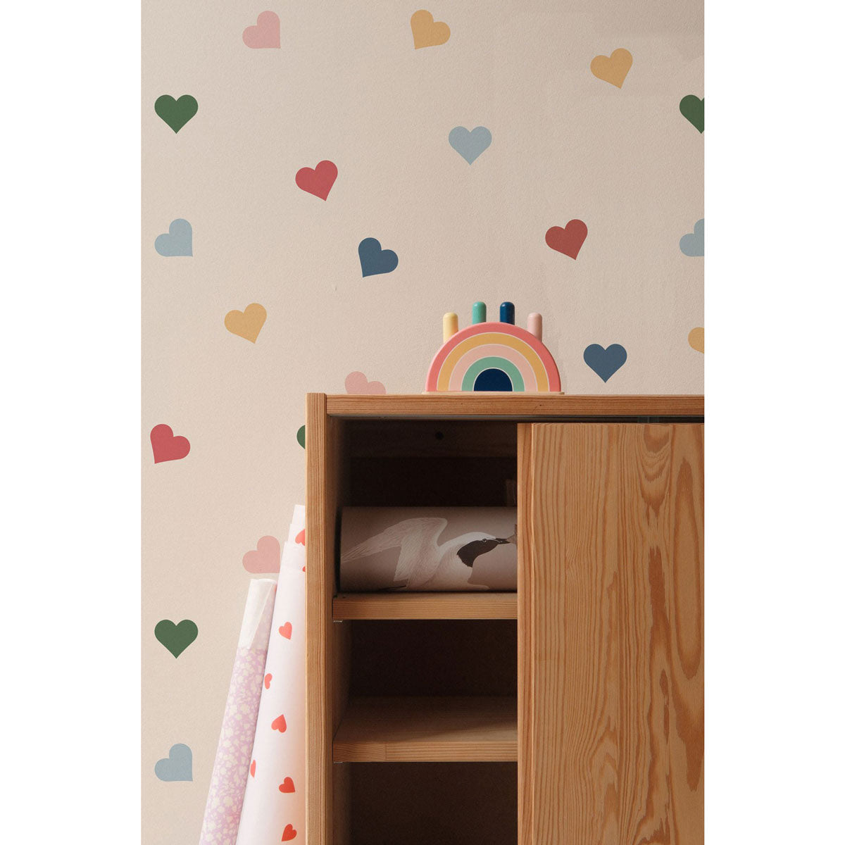 Dekornik Tapete Herzen in all colours Streifen 50 x 280