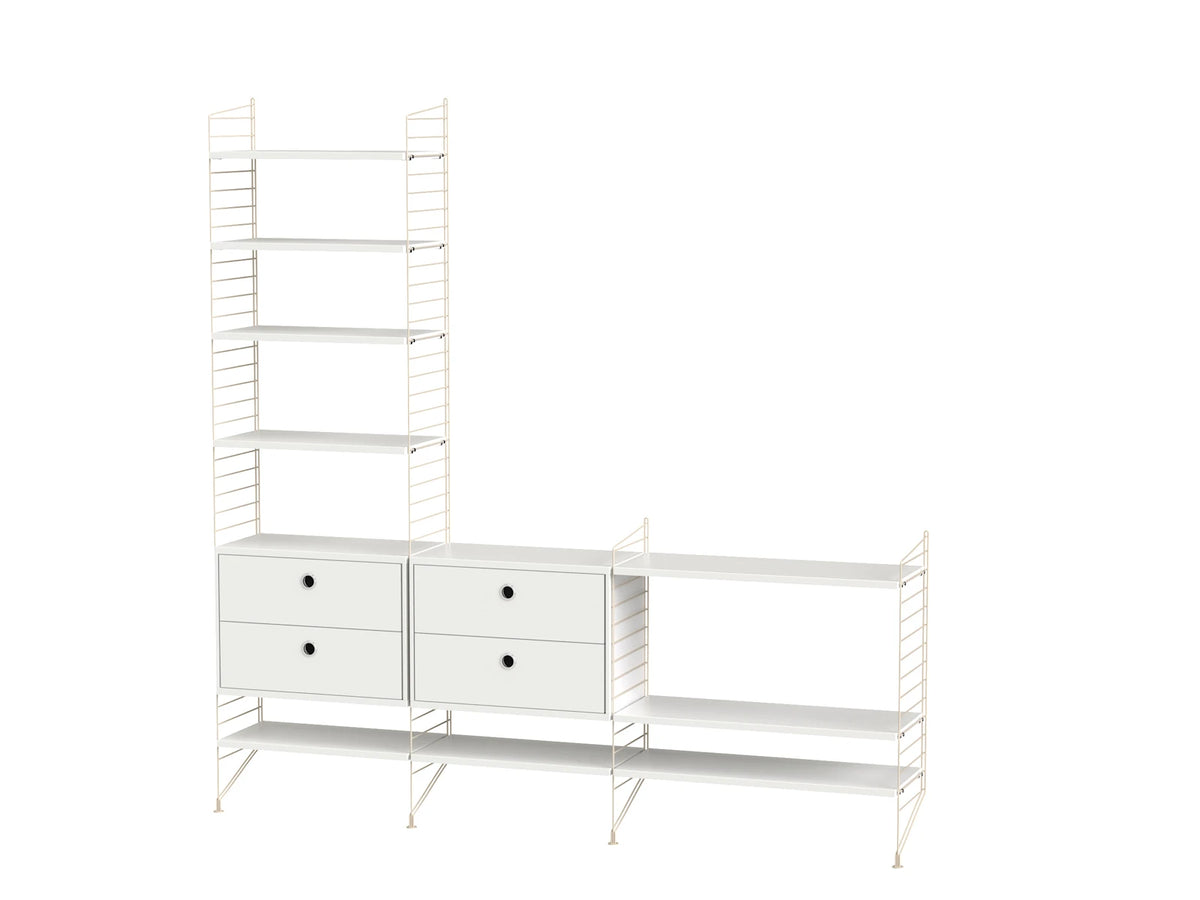 String Furniture living room J black / walnut shelving system