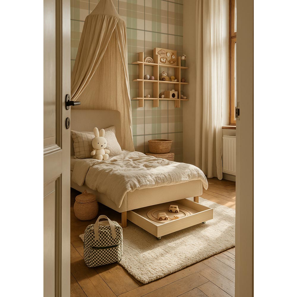 Dekornik Tapete Karo ma x i beige green Streifen 100 x 280