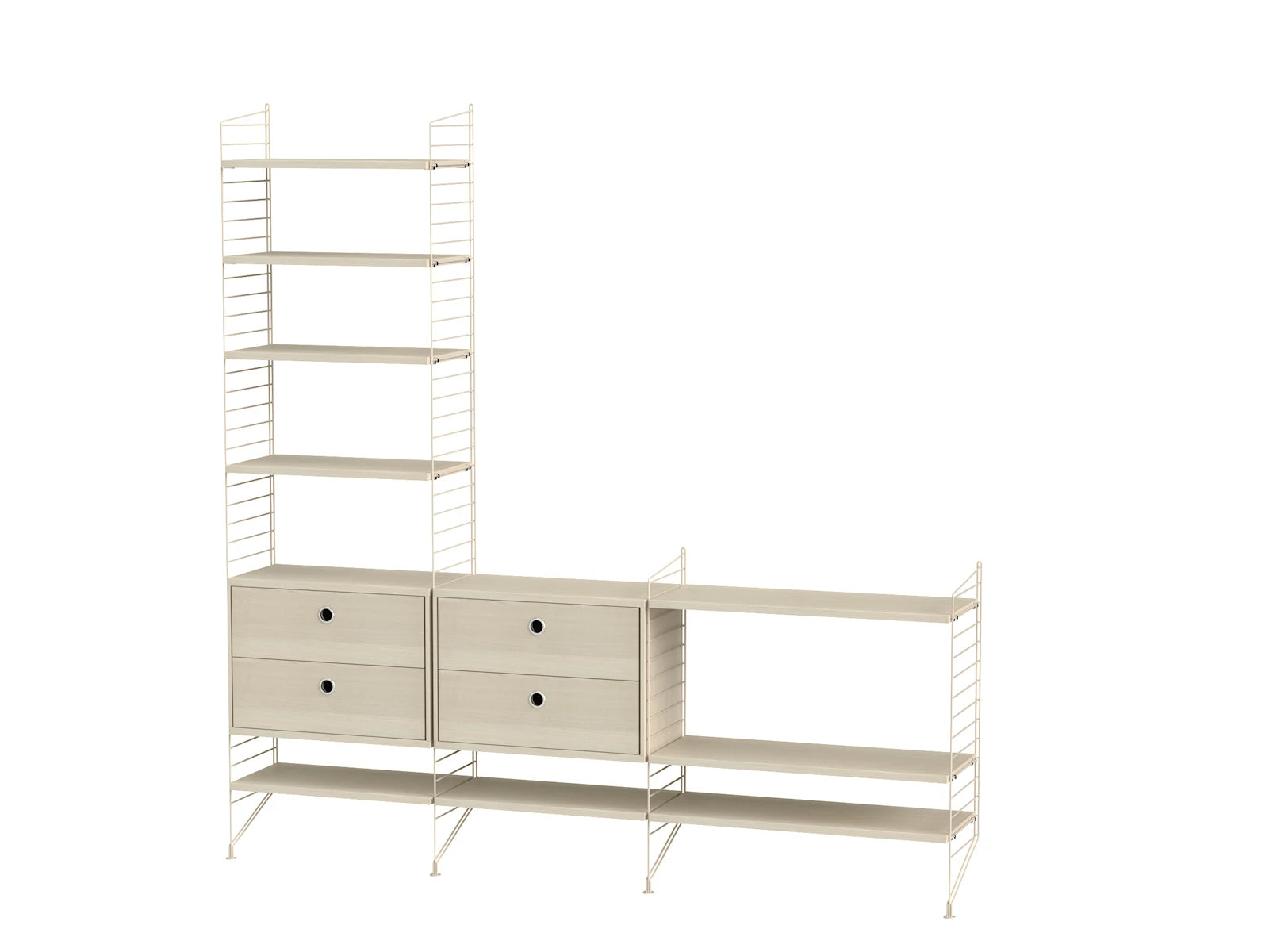 String Furniture Wohnzimmer J Beige / Esche Regalsystem