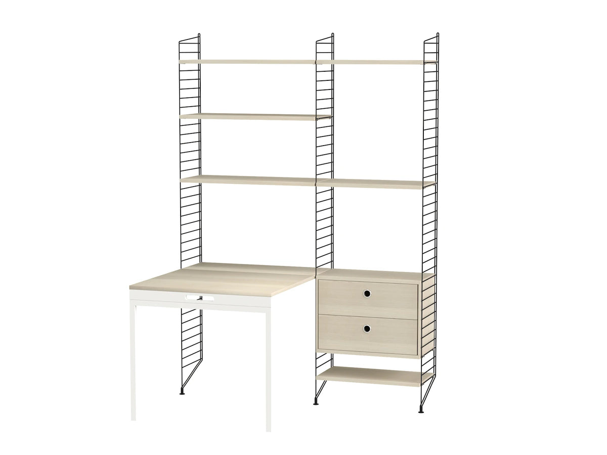 String Furniture Bureau E noir / frêne
