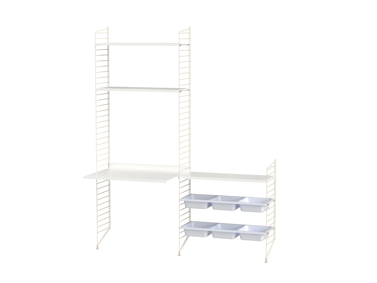 String Furniture children's room E white / oak shelving system