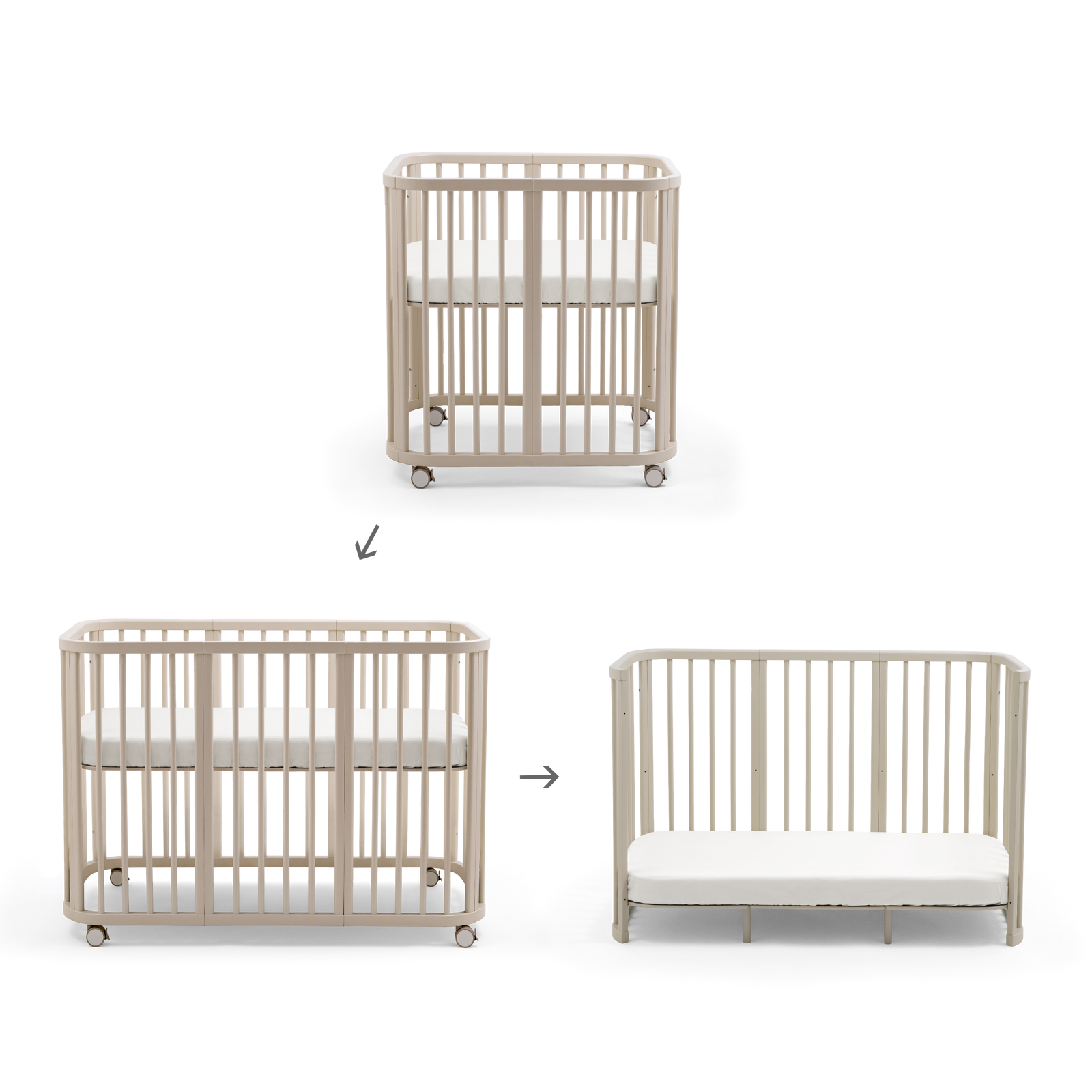 Stokke Nighti Mitwachsendes Kinderbett Vanilleweiss Komplettset - Bild 1