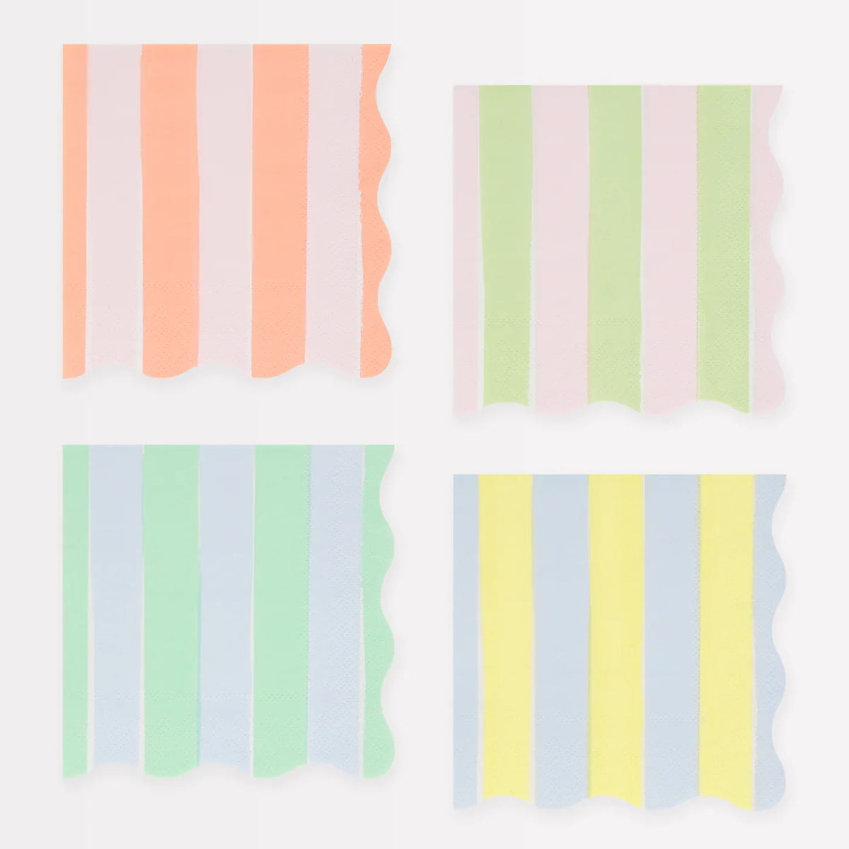 Serviettes rayées Meri Meri pastel