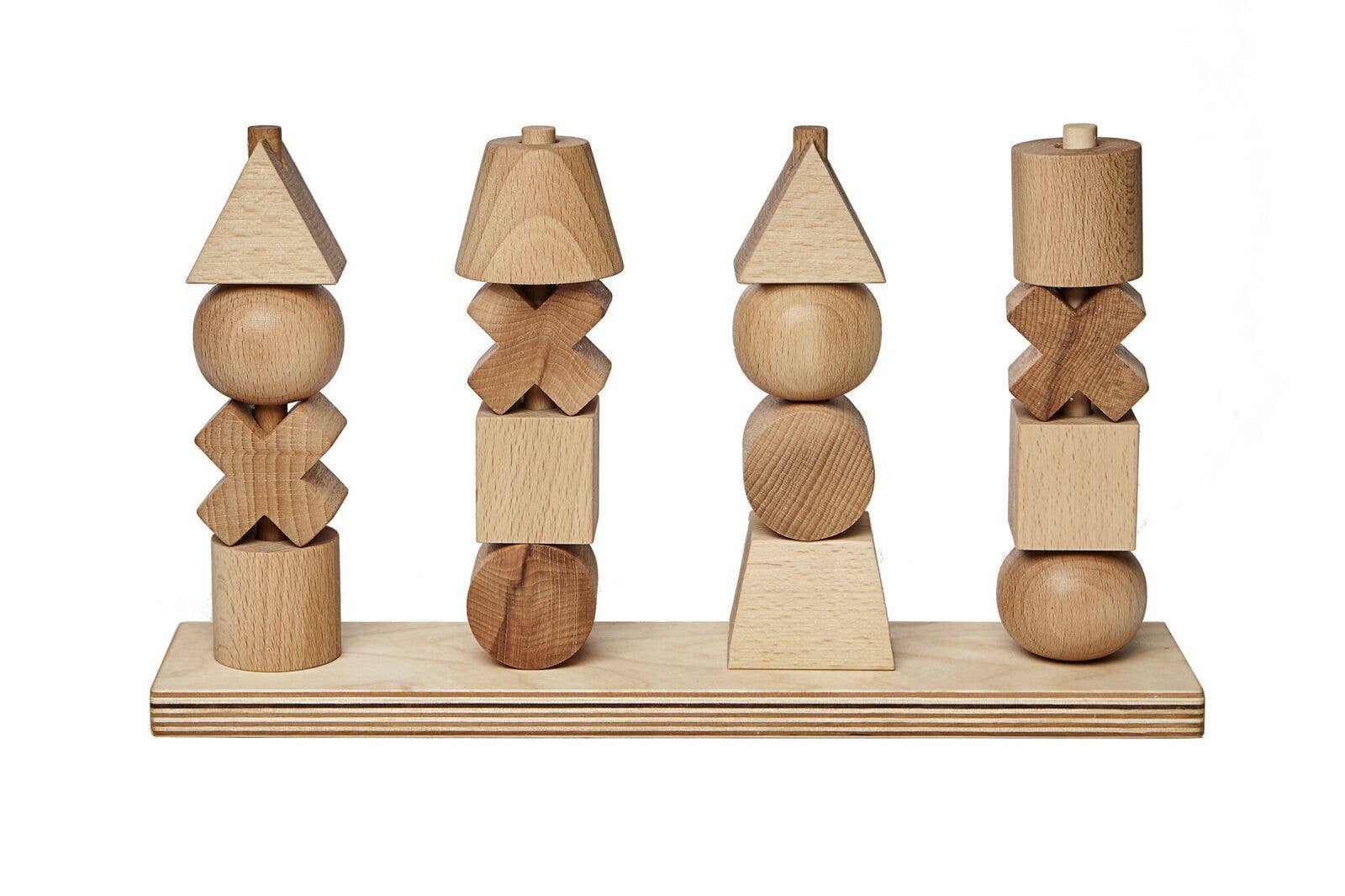 Storia di legno Montessori giocattolo impilabile XL natura