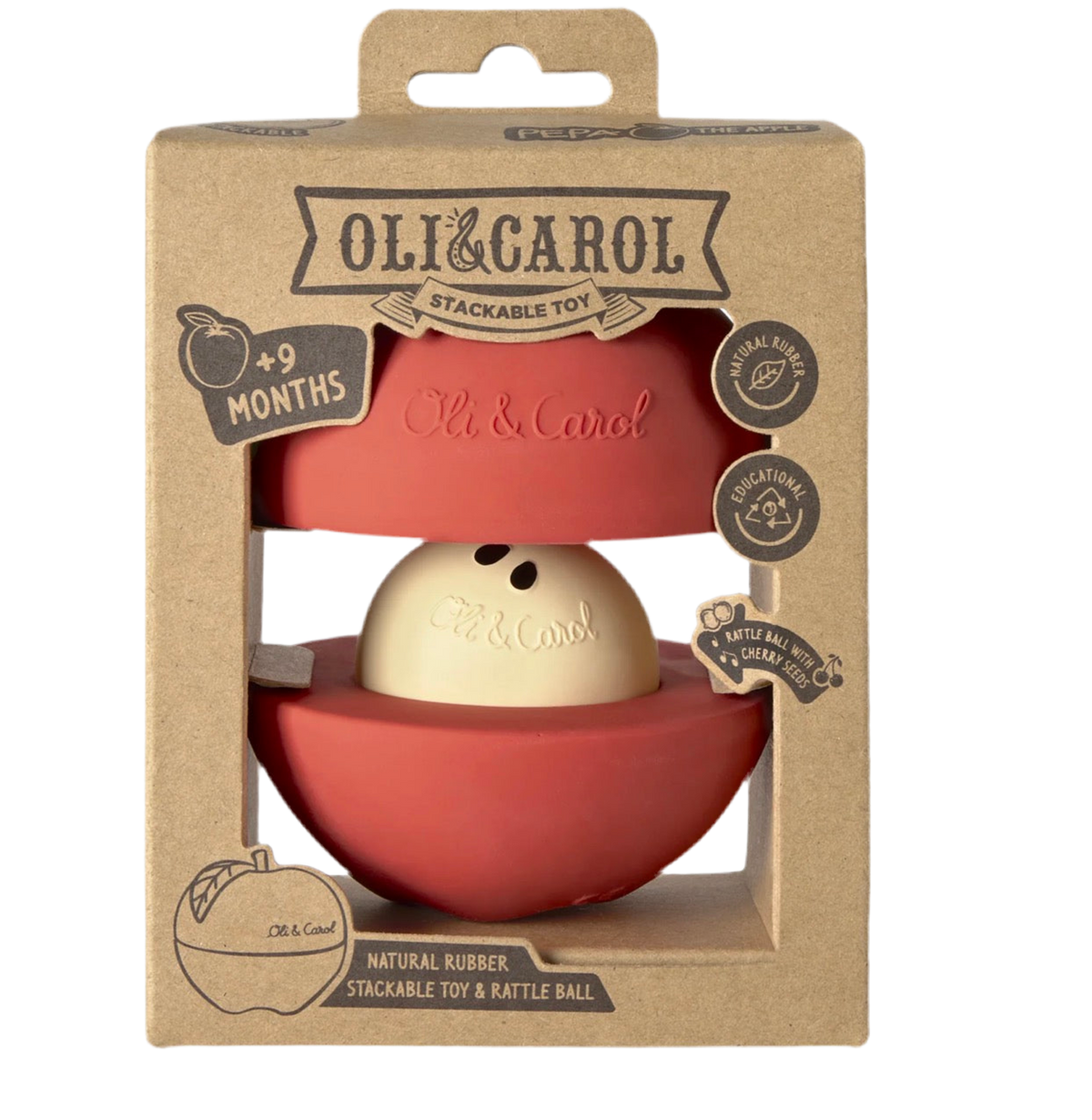 Oli & Carol apple stacking tower & rattle ball