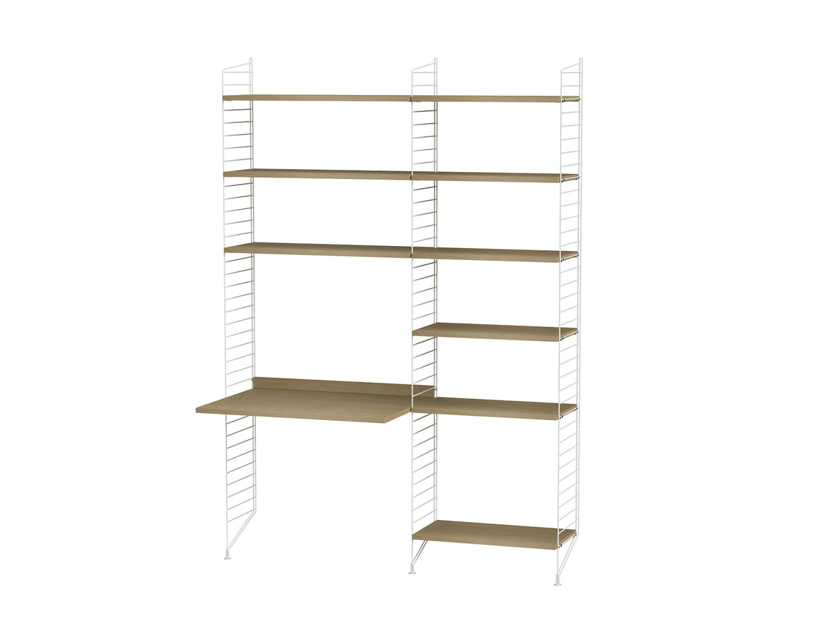 String Furniture Chambre d'enfant D Blanc / Chêne Système d'étagères