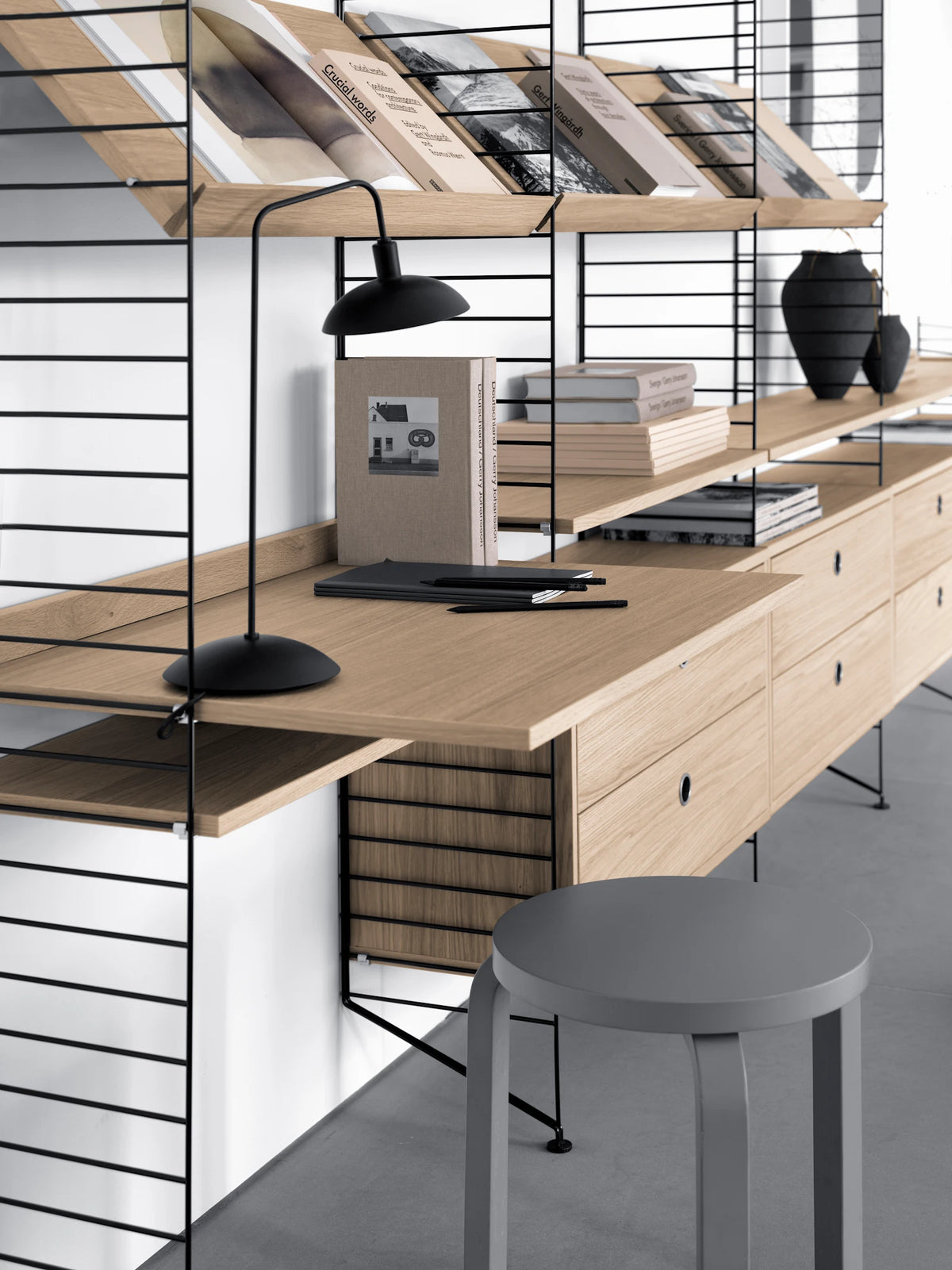 String Furniture Arbeitsplatz C Beige / Esche