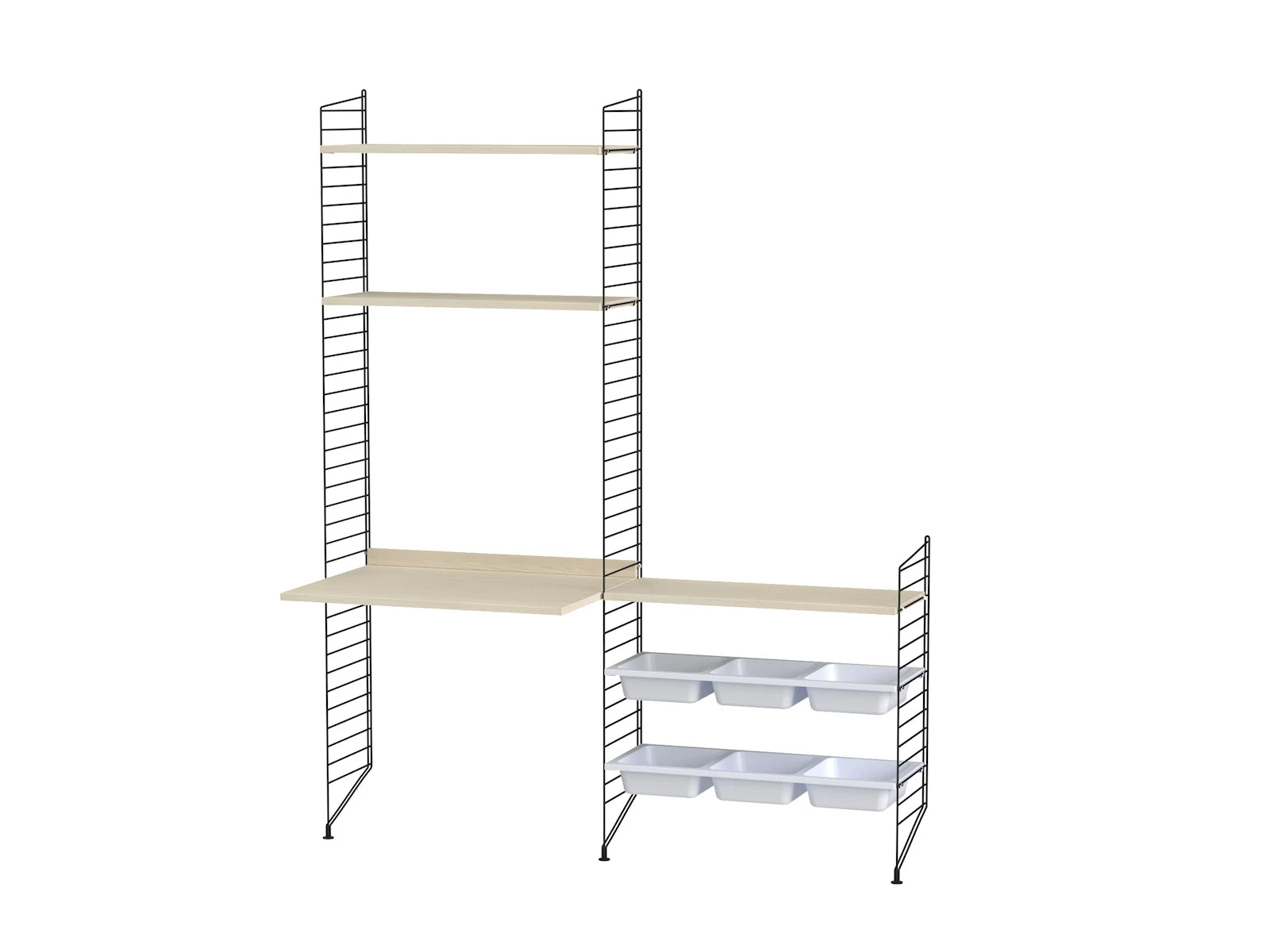 String Furniture children's room E black / ash shelving system