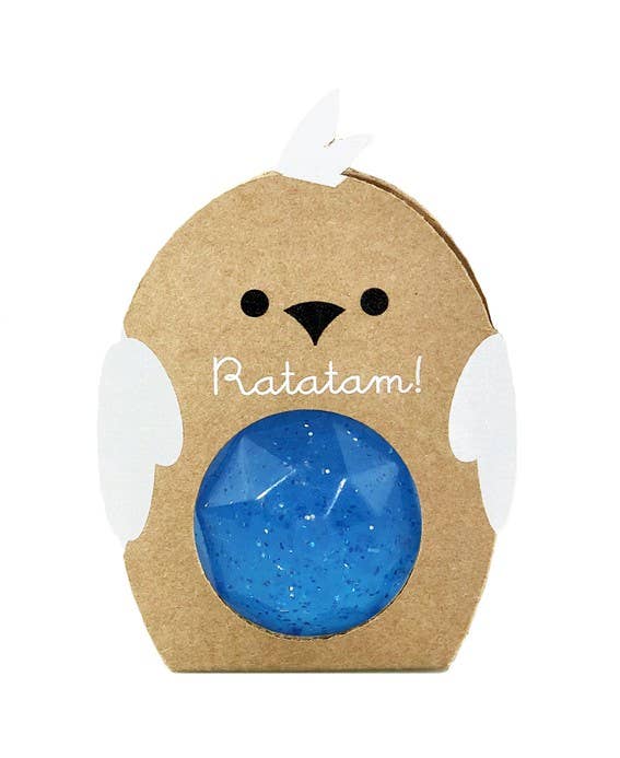 Ratatam 42 mm blue glitter bird bouncy ball